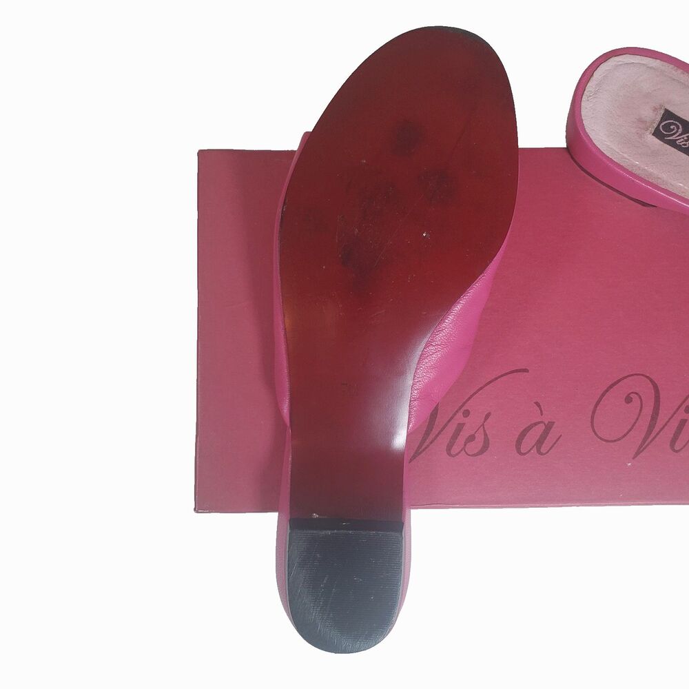 Vintage Vis A Vie Women’s Sandals Size 7M Pink Leather Toe Split Slip-On "Ariel" - Picture 5 of 11
